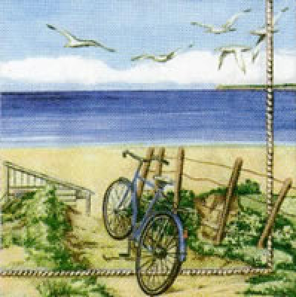 Serviette Velo am Strand, Rarität