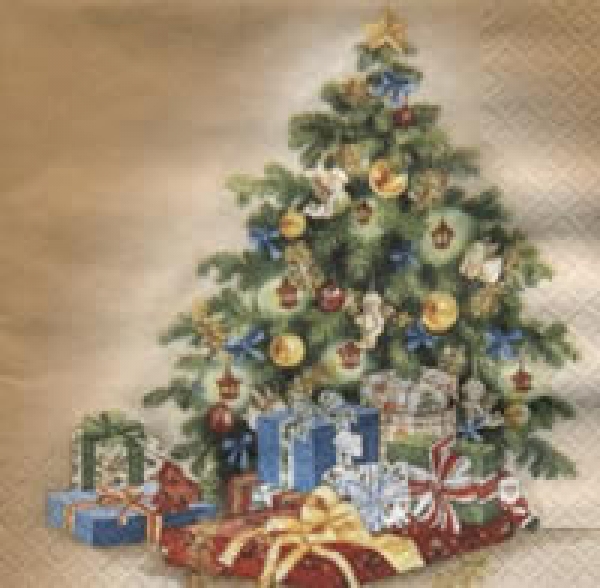 Serviette Weihnachtsbaum, Geschenke