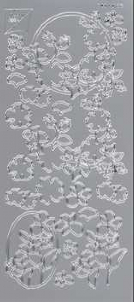 Konturensticker Blumen silber