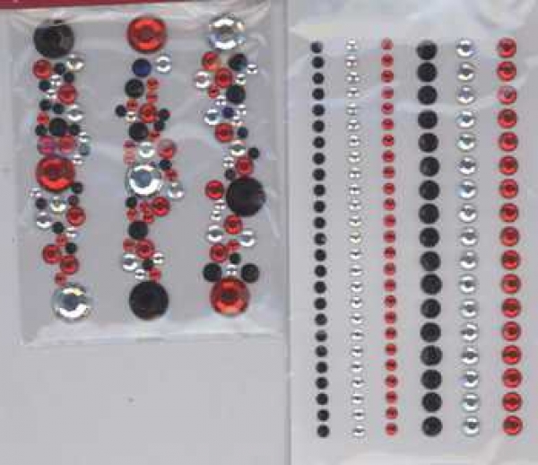 Artwork Sticker-Kombination rund rot-schwarz-kristall