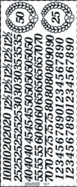 Sticker Zahlen, Jubiläum, gold