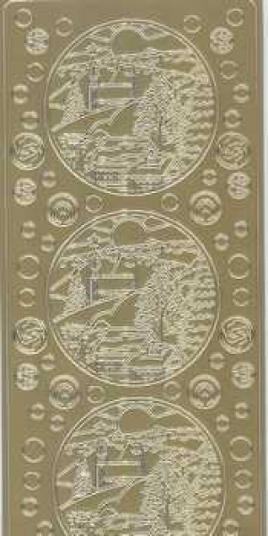 Sticker Winter / Weihnachten (Landschaft), gold