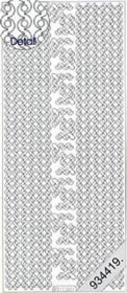 Sticker Linien Schnörkel silber