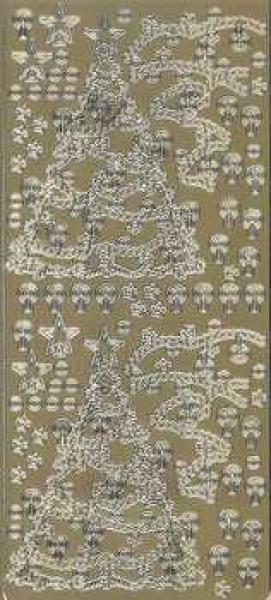 Sticker Weihnachtsmix, Tannenbaum, gold