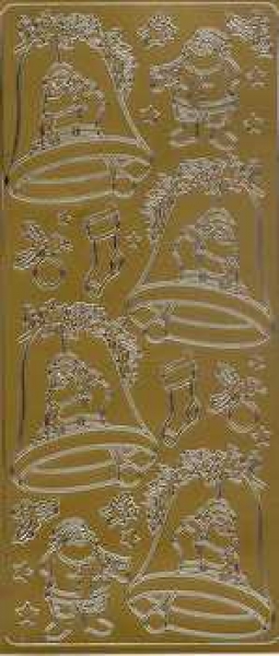 Sticker Glocken / Nikolaus, gold
