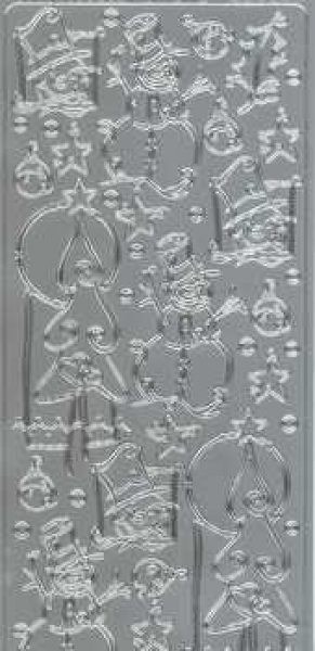 Sticker Schneemann silber