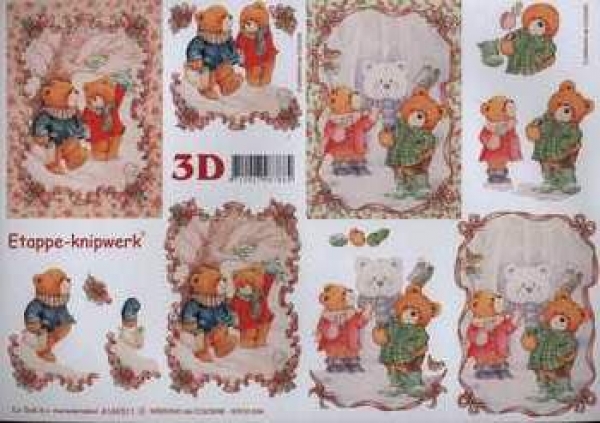 3D Schneidebogen Bären im Schnee, Schneemann