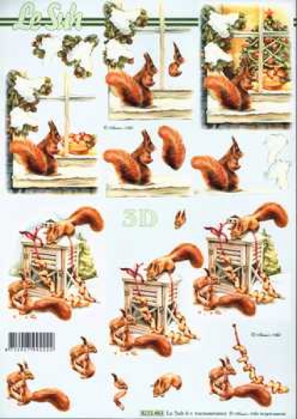 3D Schneidebogen Eichhörnchen im Schnee