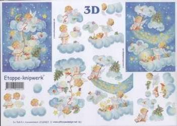 3D Schneidebogen Engel auf Wolken