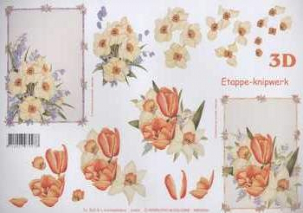 3D Schneidebogen Tulpen, Narzissen