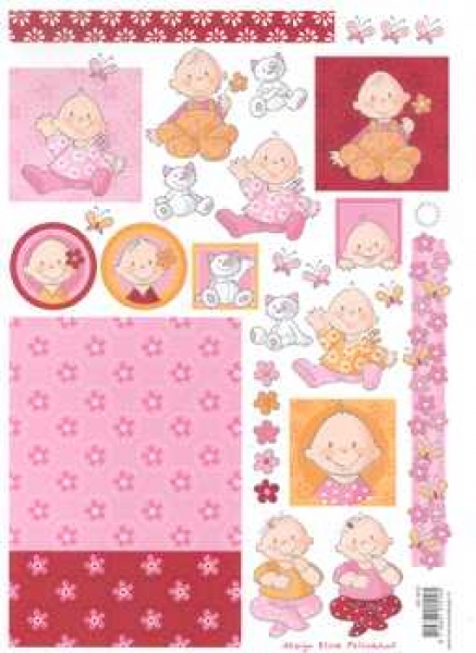 3D Schneidebogen Knaben und Mädchen, rosa-rot