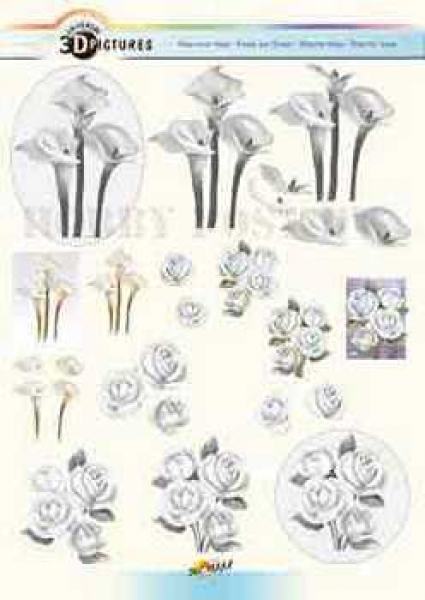3D Schneidebogen weisse Blumen