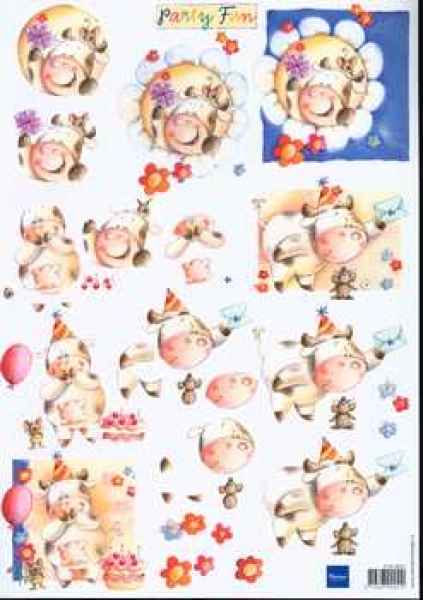 3D Schneidebogen lustige Kühe