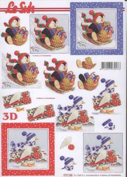 3D Schneidebogen Pinguin im Schnee