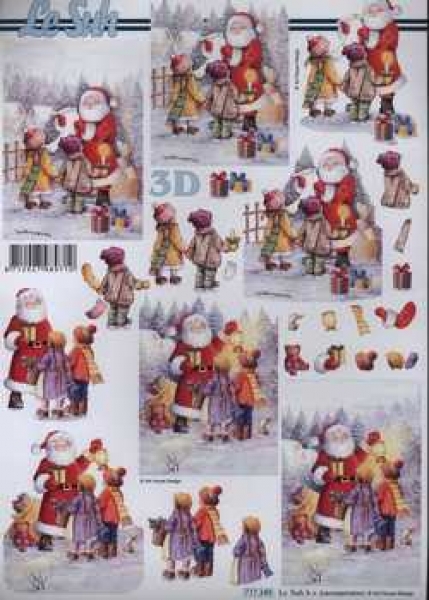 3D Schneidebogen Samichlaus mit Kindern