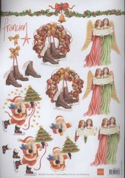 3D Schneidebogen Samichlaus, Schlittschuhe, Engel