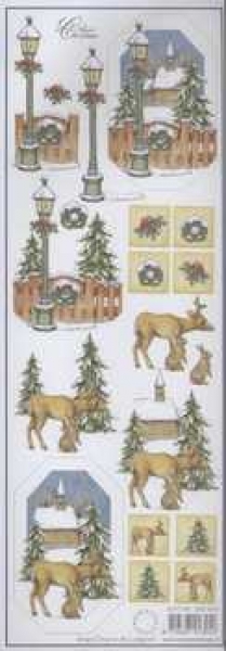 3D Schneidebogen schmal, Laterne, Reh