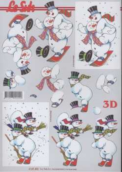 3D Schneidebogen Schneemann Skifahren