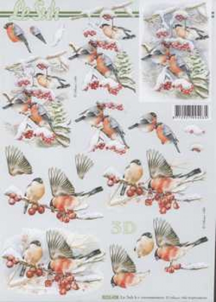 3D Schneidebogen Vögel im Schnee