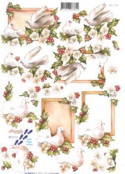 3D Schneidebogen Weihnachtstauben