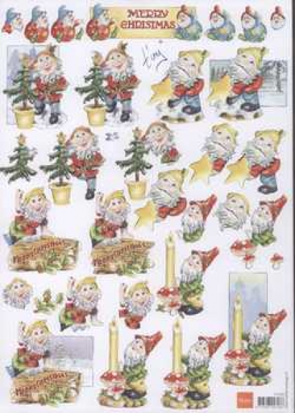 3D Schneidebogen Zwerg, Merry Christmas