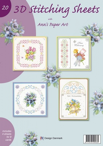 3D Stitching Sheets Nr. 20, Blumen, Hochzeit
