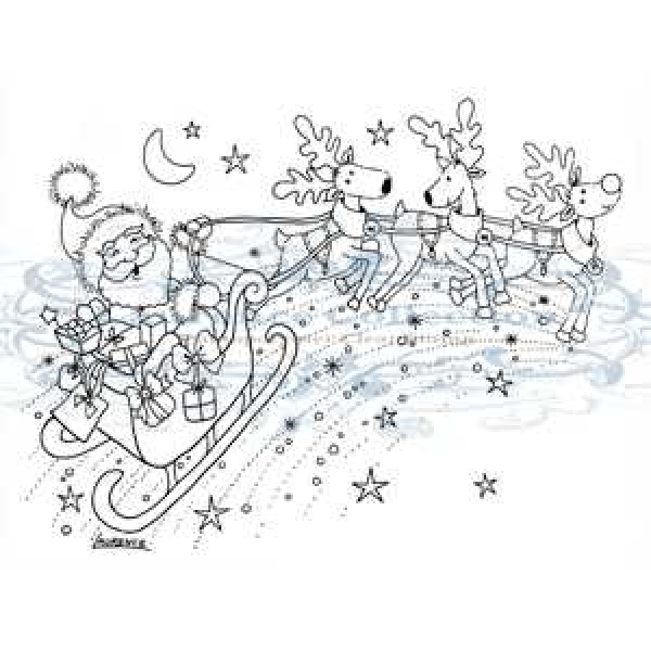 Clear Stamp Laurence Collection, Weihnachtsmann mit Schlitten (Santas sleigh)