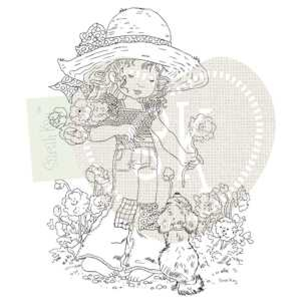 Clear Stamp Sarah Kay, Manon pflückt Blumen