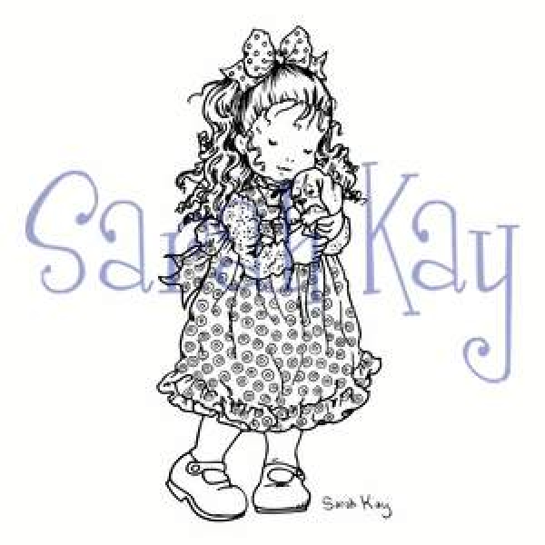 Clear Stamp Sarah Kay, Fanny mit Hündchen (Fanny's cuddle)