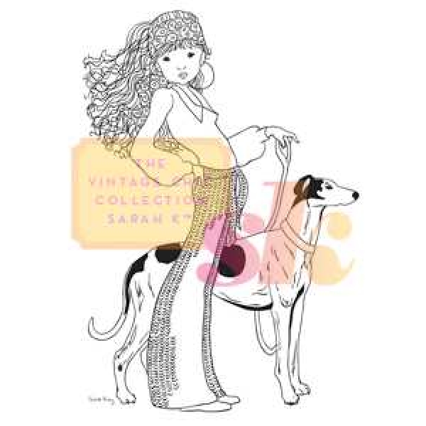 Clear Stamp Sarah Kay, Vintage Collection 05 / Marguerite taking Ruben for a walk