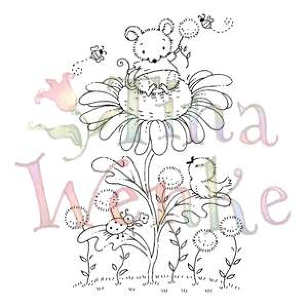 Clear Stamp, Tina Wenke, Maus auf Sonnenblume