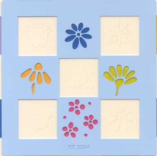 Embossing-Schablone (Block) Blume, Vogel, Schmetterling