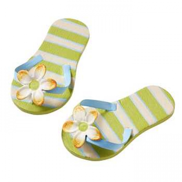 Flip Flops mit Streifen grün