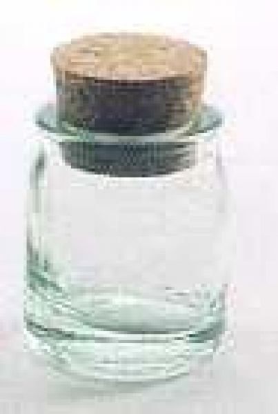 Glasfläschli klein rund, mit Kork