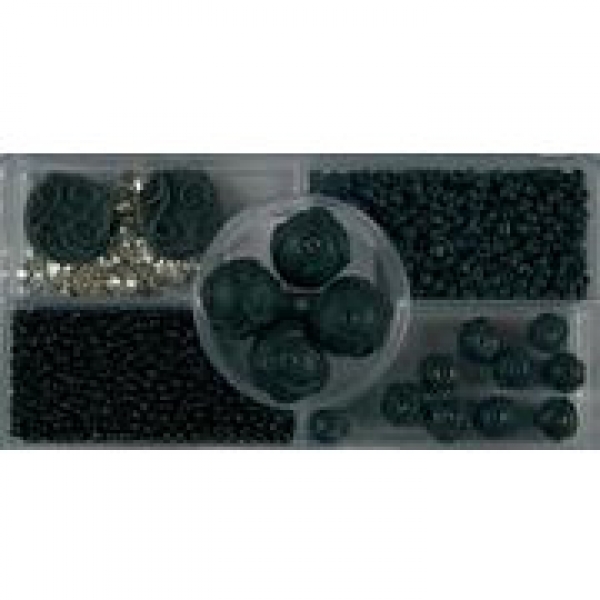 Glasperlenset Fancy, schwarz