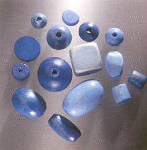 Holzperlen-Mix blau