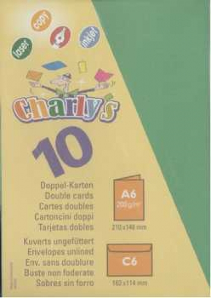 Set Doppelkarten und Couverts, Charly apfelgrün