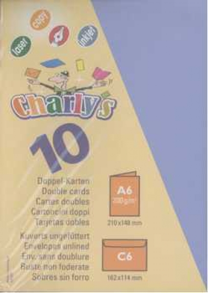 Set Doppelkarten und Couverts, Charly veilchenblau