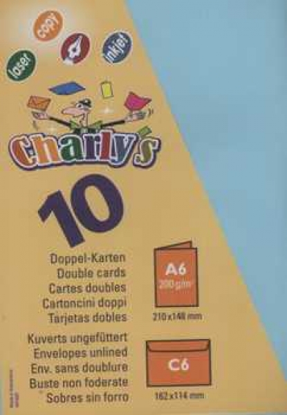 Set Doppelkarten und Couverts, Charly hellblau