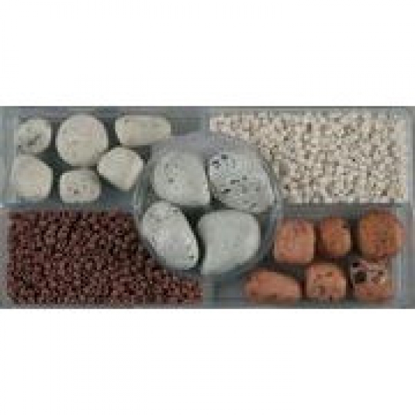 Keramikperlen-Set Stone braun-weiss