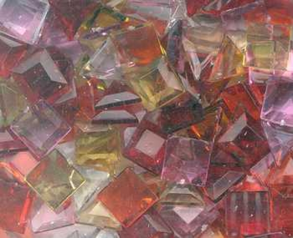 Mosaik Kunststoff gemischt rot-sort.