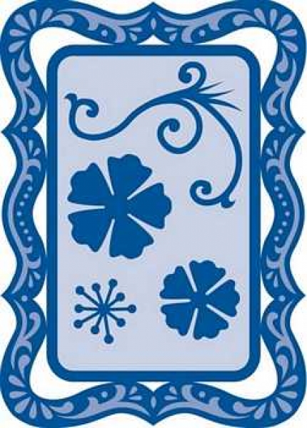 Schablone Creatables Rahmen rechteckig, Blumen