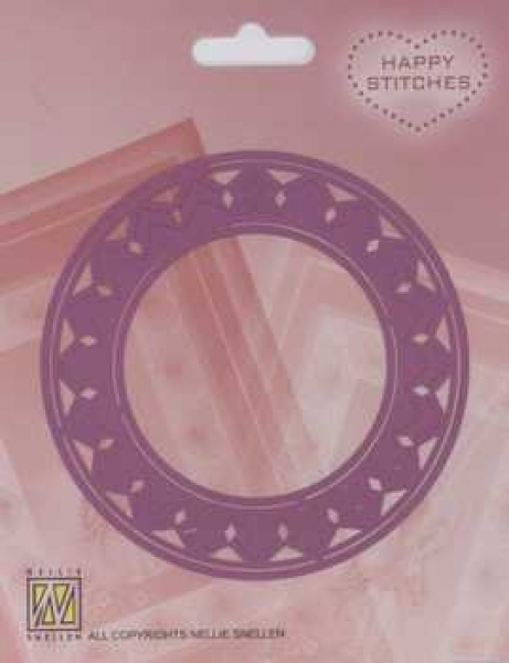 Embossing-Stickschablone Rund mit Ecken