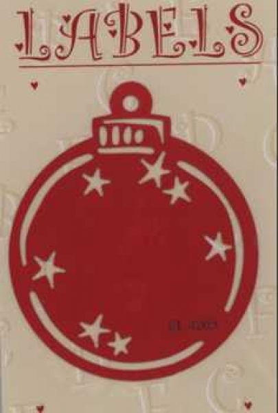 Embossing Schablone Labels, Weihnachtskugel