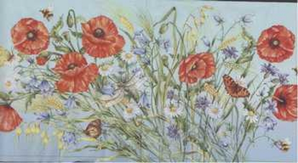 Serviette Blumenwiese, Mohn