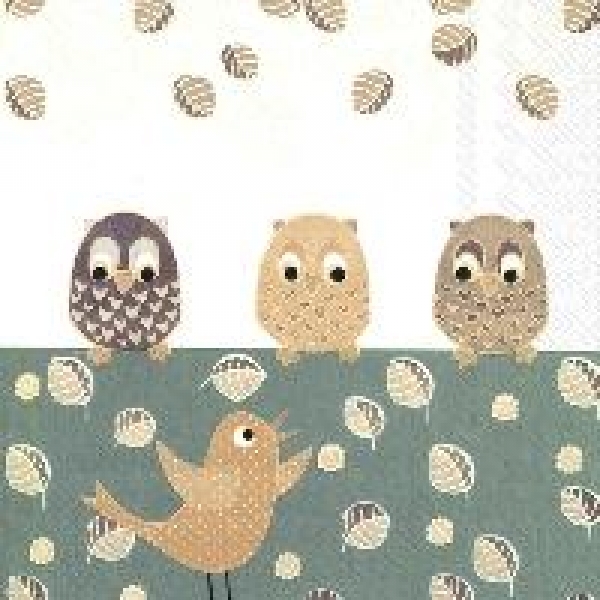 Serviette Eulen, Song Contest, grau