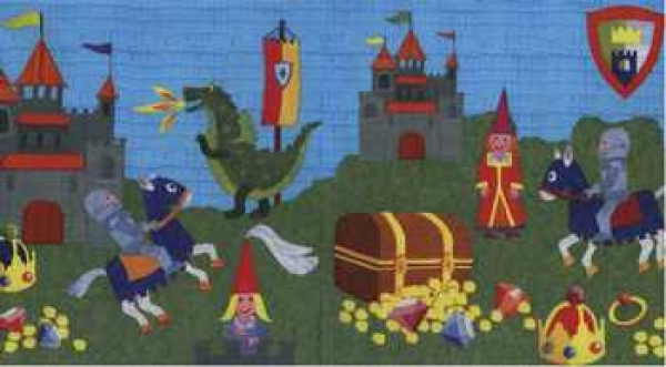 Serviette Ritter und Drachen, Rarität