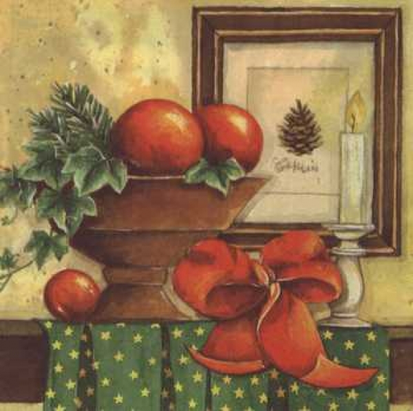 Serviette Schale Weihnachten, Schleife, Rarität