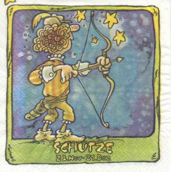 Serviette Sternzeichen Schütze, Rarität