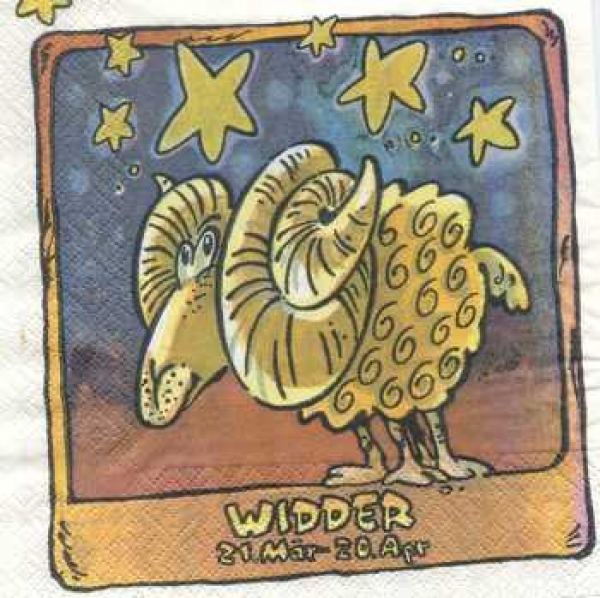 Serviette Sternzeichen Widder, Rarität